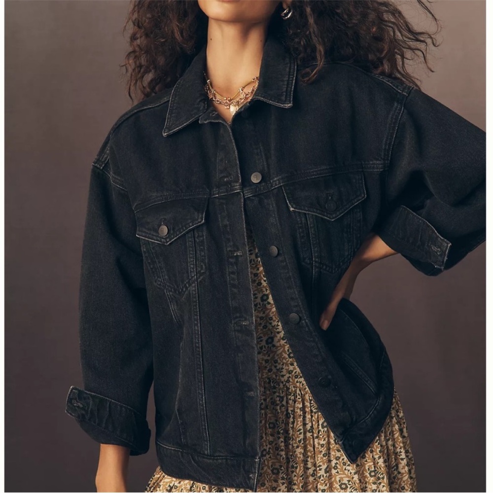 Anthropologie Pilcro Denim Boyfriend Jacket Oversized Women’s Small Baggy